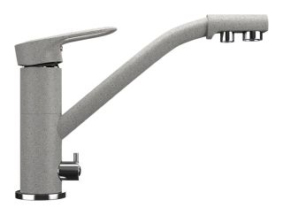 Смеситель для кухни Ulgran Classic U-010-310 с дополнительным краном для питьевой воды серый